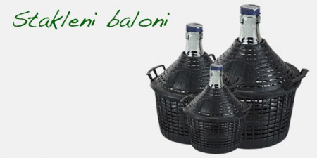 Stakleni balon - pletara sa čepom 5L