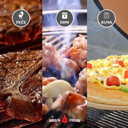 Dimljenje, pečenje i kuvanje u zatvorenom keramičkom Kamado Bono roštilju