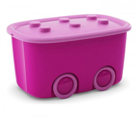 Kutija za igračke sa točkićima Funny Box - Pink