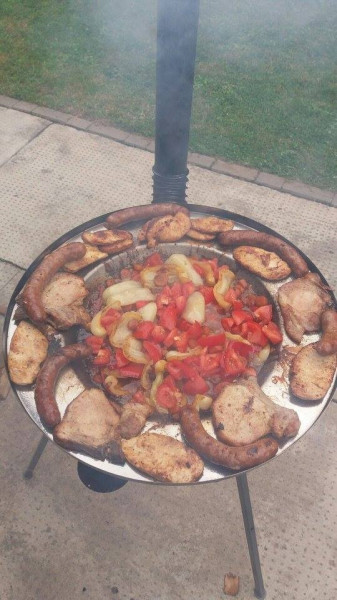 Kotlovina komplet sa tanjirom 60 cm - limene noge - Img 5