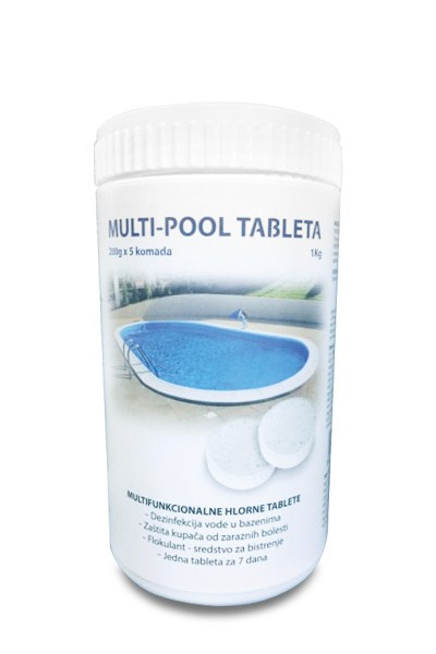MULTIPOOL 1kg (200g tableta) - hlorne tablete za velike bazene