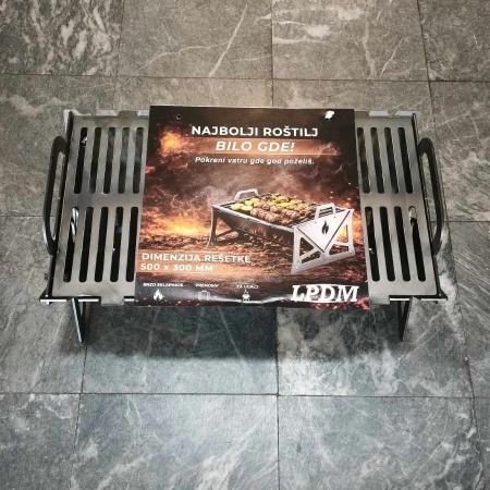 Rasklopivi prenosni roštilj na ugalj - 500x300mm