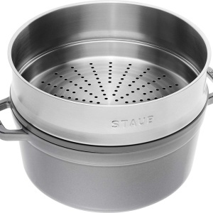 STAUB okrugla gusana posuda Cocotte 24cm - siva boja  - Img 5
