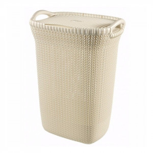 Korpa za veš bela 57L Knit sa poklopcem Curver