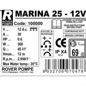 Pumpa za pretakanje MARINA 25 - 12V - dupla rotacija - Img 3