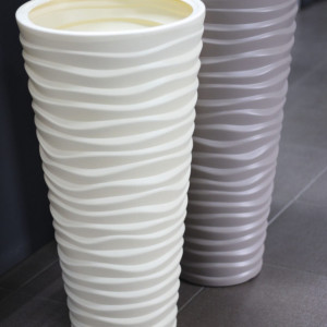 Saksija za cveće SAND SLIM 30x52cm siva sa uloškom - Img 4