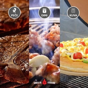 Keramički roštilj Kamado Bono Limited 64cm sa dodatnom opremom - crna boja - Img 6