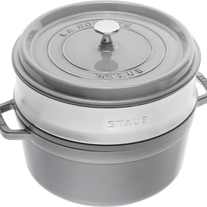 STAUB okrugla gusana posuda Cocotte 24cm - siva boja