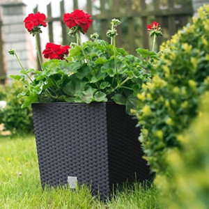Saksija za cveće Rato Low 40x40x41cm antracit sa uloškom - Img 4