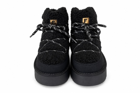 LH502658BLK - ŽENSKE UGG ČIZME SA KRZNENIM DETALJIMA I DEKORATIVNIM PERTLAMA - Img 3