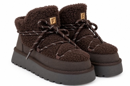 LH502658COF - ŽENSKE UGG ČIZME SA KRZNENIM DETALJIMA I DEKORATIVNIM PERTLAMA - Img 2
