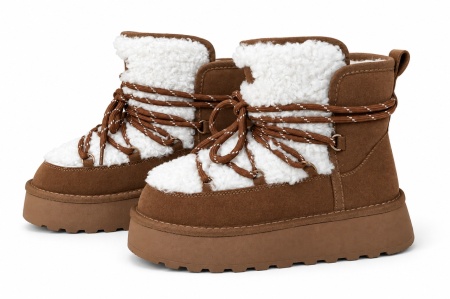 LH502659CAM - ŽENSKE UGG ČIZME SA KRZNENOM POSTAVOM I KONTRASTNIM PERTLAMA - Img 4