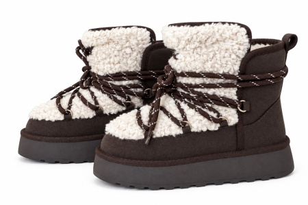 LH502659COF - ŽENSKE UGG ČIZME SA KRZNENOM POSTAVOM I KONTRASTNIM PERTLAMA - Img 3