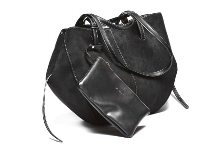 T012631BLK – Crna moderna velur torba sa dodatnom torbicom - Img 2