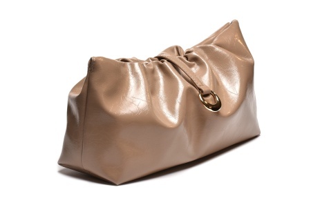 T012633BEI-PU – Bež eko koža mekana clutch torba sa metalnim ukrasom - Img 2