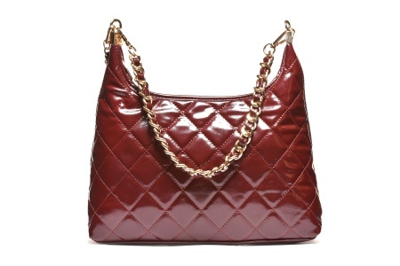 T052586BUR – Burgundy elegantna lak torba sa lancem