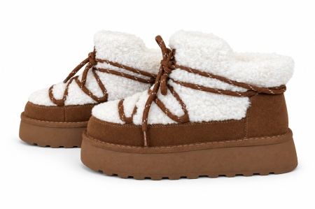 LH502658CAM - ŽENSKE UGG ČIZME SA KRZNENIM DETALJIMA I DEKORATIVNIM PERTLAMA - Img 3