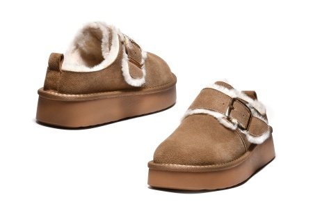 LP50A2543KAK - Ženske papuče khaki od prirodne kožne - Img 2