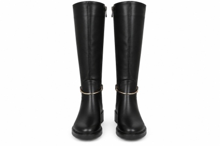 LX052617BLK-PU - ŽENSKE ČIZME RAVNE DUBOKE ELEGANTNE LINIJE - Img 4