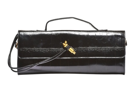 T012532BLK – Crna pismo torba, kroko dezen