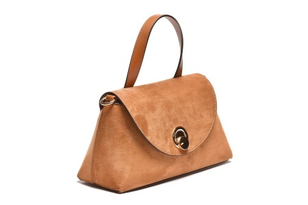 T012632CAM – Camel velur torba sa preklopom i metalnom kopčom - Img 2