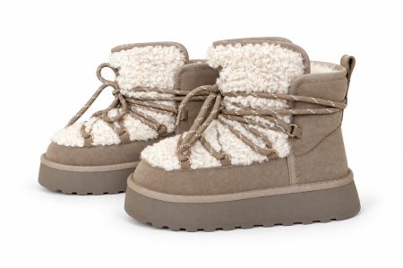 LH502659TAP - ŽENSKE UGG ČIZME SA KRZNENOM POSTAVOM I KONTRASTNIM PERTLAMA - Img 3