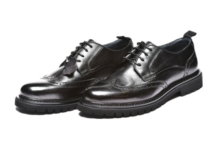 M37A2603BLK - MUŠKE KOŽNE CIPELE SA PERTLAMA I ELEGANTNIM ŠAVOVIMA - Img 2