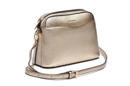 T012615GLD – Zlatna klasična crossbody torba sa rajsferšlusom - Img 2