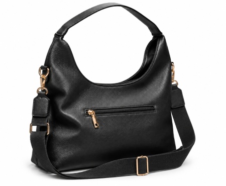 T012657BLK - Elegantna crna torba za rame sa ukrasnim detaljima - Img 2