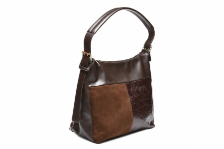 T012663COF - Coffee torba kombinovane teksture sa kroko detaljem - Img 2