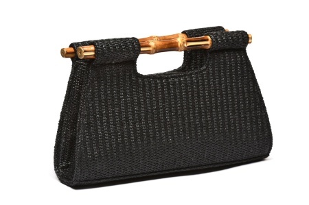 T032666BLK - Crna pletena clutch torba sa metalnom kopčom - Img 2