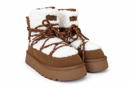 LH502659CAM - ŽENSKE UGG ČIZME SA KRZNENOM POSTAVOM I KONTRASTNIM PERTLAMA - Img 2