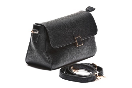 T012614BLK – Crna elegantna torba sa preklopom i ukrasnim lancem - Img 2