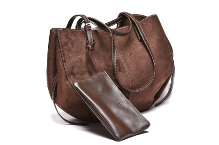 T012631COF – Coffee moderna velur torba sa dodatnom torbicom - Img 2