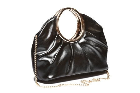 T032667BLK – Crna clutch torba morednog dizajna sa metalnom ručkom - Img 2