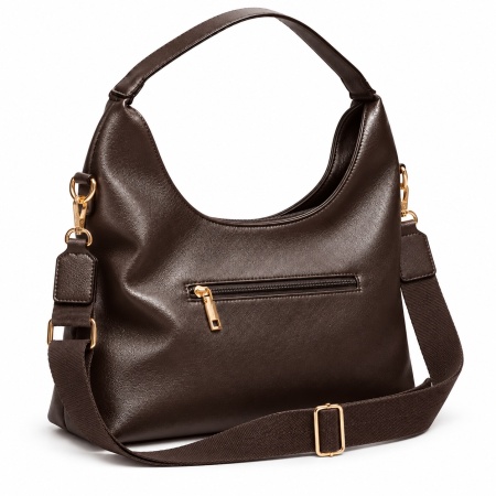 T012657COF - Elegantna coffee torba za rame sa ukrasnim detaljima - Img 2