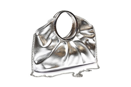 T032667SLV - Srebrna clutch torba morednog dizajna sa metalnom ručkom - Img 2