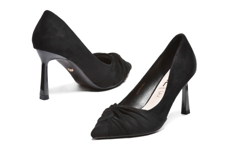 L242669BLK - ŽENSKE SALONKE SA EFEKTNIM NABORIMA I ELEGANTNOM TANKOM PETOM - Img 2