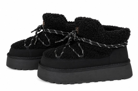LH502658BLK - ŽENSKE UGG ČIZME SA KRZNENIM DETALJIMA I DEKORATIVNIM PERTLAMA - Img 2
