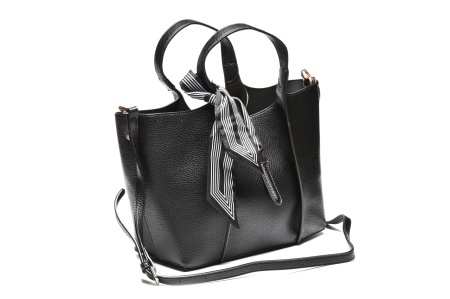 T012671BLK - Crna elegantna torba sa ukrasnom maramom - Img 2