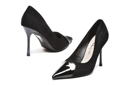 L242680BLK - ŽENSKE SALONKE SA SVETLUCAVIM DETALJIMA I ELEGANTNOM TANKOM PETOM - Img 2