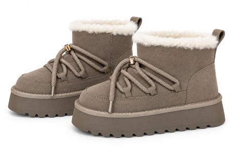 LH502656TAP - ŽENSKE UGG ČIZME SA KRZNENOM POSTAVOM I DEKORATIVNIM KAIŠEVIMA - Img 2