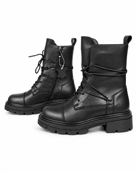 LH81A2620BLK - ŽENSKE KOŽNE ČIZME SA PERTLAMA I DEKORATIVNIM DETALJIMA - Img 3