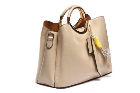 T012624BEI – Bež elegantna torba sa zlatnim kružnim ručkama - Img 2