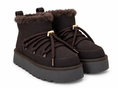LH502656COF - ŽENSKE UGG ČIZME SA KRZNENOM POSTAVOM I DEKORATIVNIM KAIŠEVIMA - Img 4