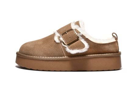 LP50A2543KAK - Ženske papuče khaki od prirodne kožne