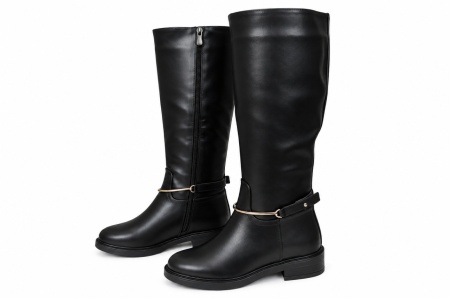 LX052617BLK-PU - ŽENSKE ČIZME RAVNE DUBOKE ELEGANTNE LINIJE - Img 3