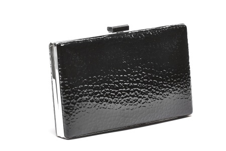 T022654BLK – Crna ženska večernja torbica sa metalik teksturom - Img 2