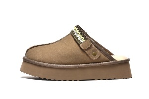 LP212592OLV - Ženske olive papuče od brušenog materijala