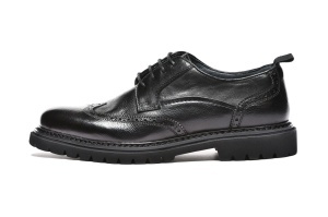 M37A2603BLK - MUŠKE KOŽNE CIPELE SA PERTLAMA I ELEGANTNIM ŠAVOVIMA
